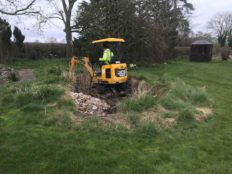 Digger Hire with Operator project in Somerset by JB Outdoor Services